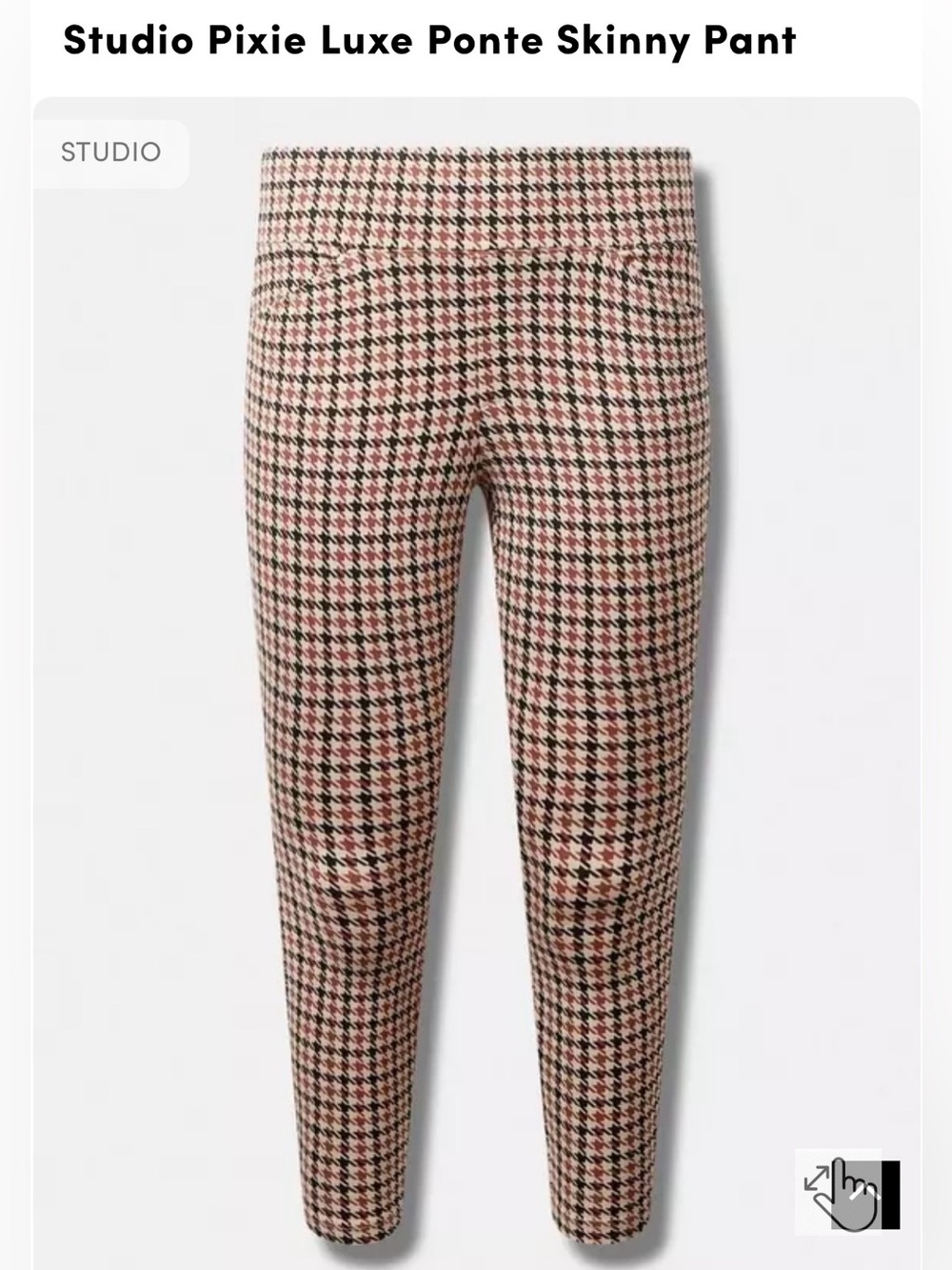 torrid Pink Black Cream Houndstooth Ponte Skinny Pants